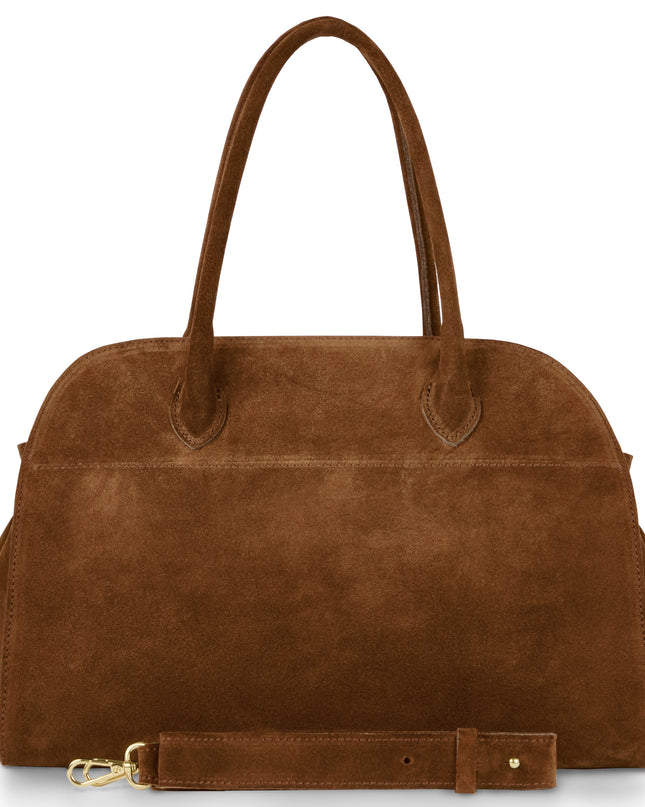 Suede Leather Top-Handle Bag