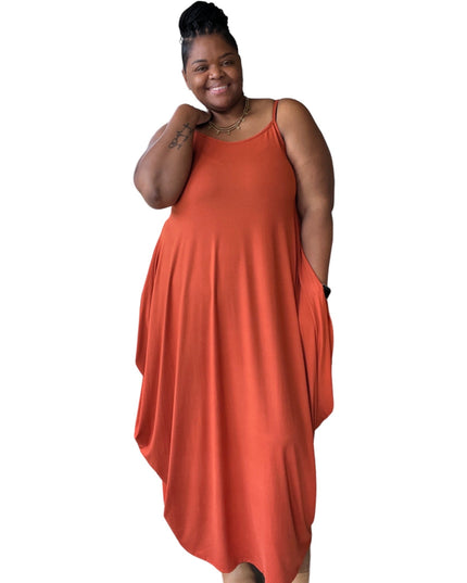 The Mira Almond Spaghetti Strap Maxi Dress