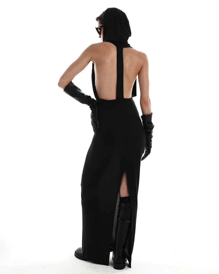 Utopia Hooded Backless Maxi Dress