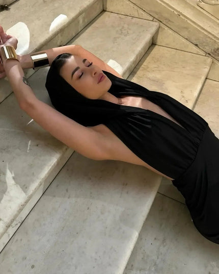 Utopia Hooded Backless Maxi Dress