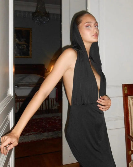 Utopia Hooded Backless Maxi Dress