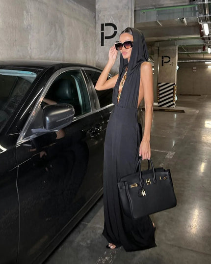Utopia Hooded Backless Maxi Dress