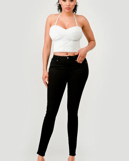 ZIG ZAG BANDAGE CROP TUBE TOP