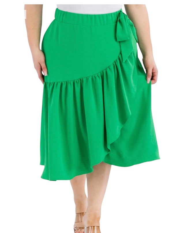 Women's Plus Size Airflow Midi Skirt With A Bow