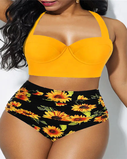Women's Plus Size High Waist Sexy Bikini Swimsuit