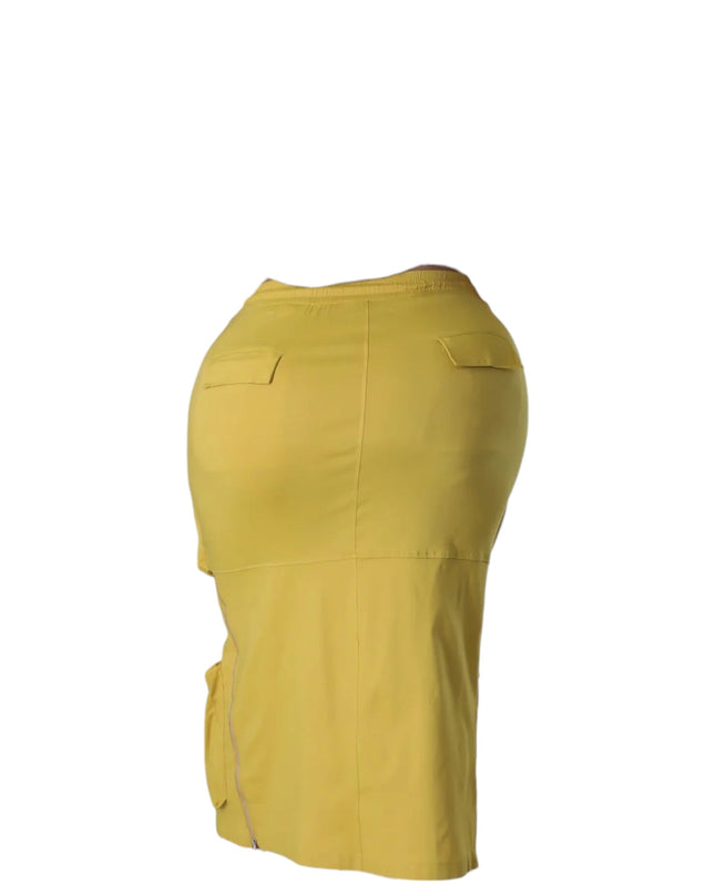 Womens Plus Size Zip Up Cargo Skirt
